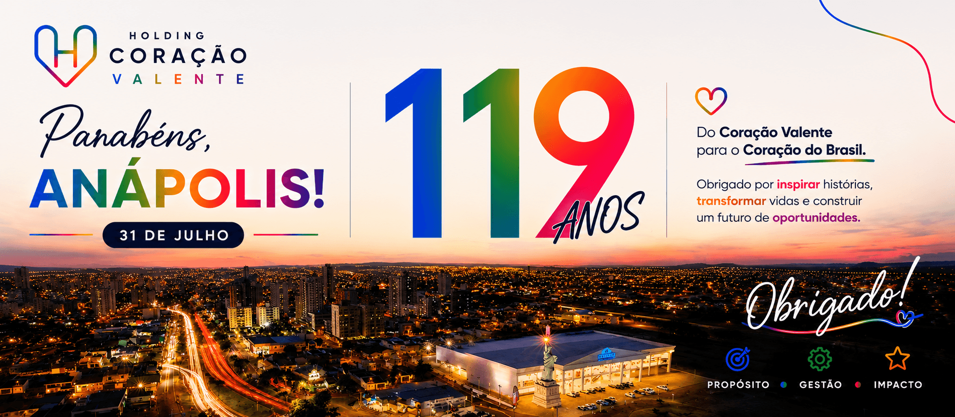 Parabéns Anápolis Pelos seus 119 anos